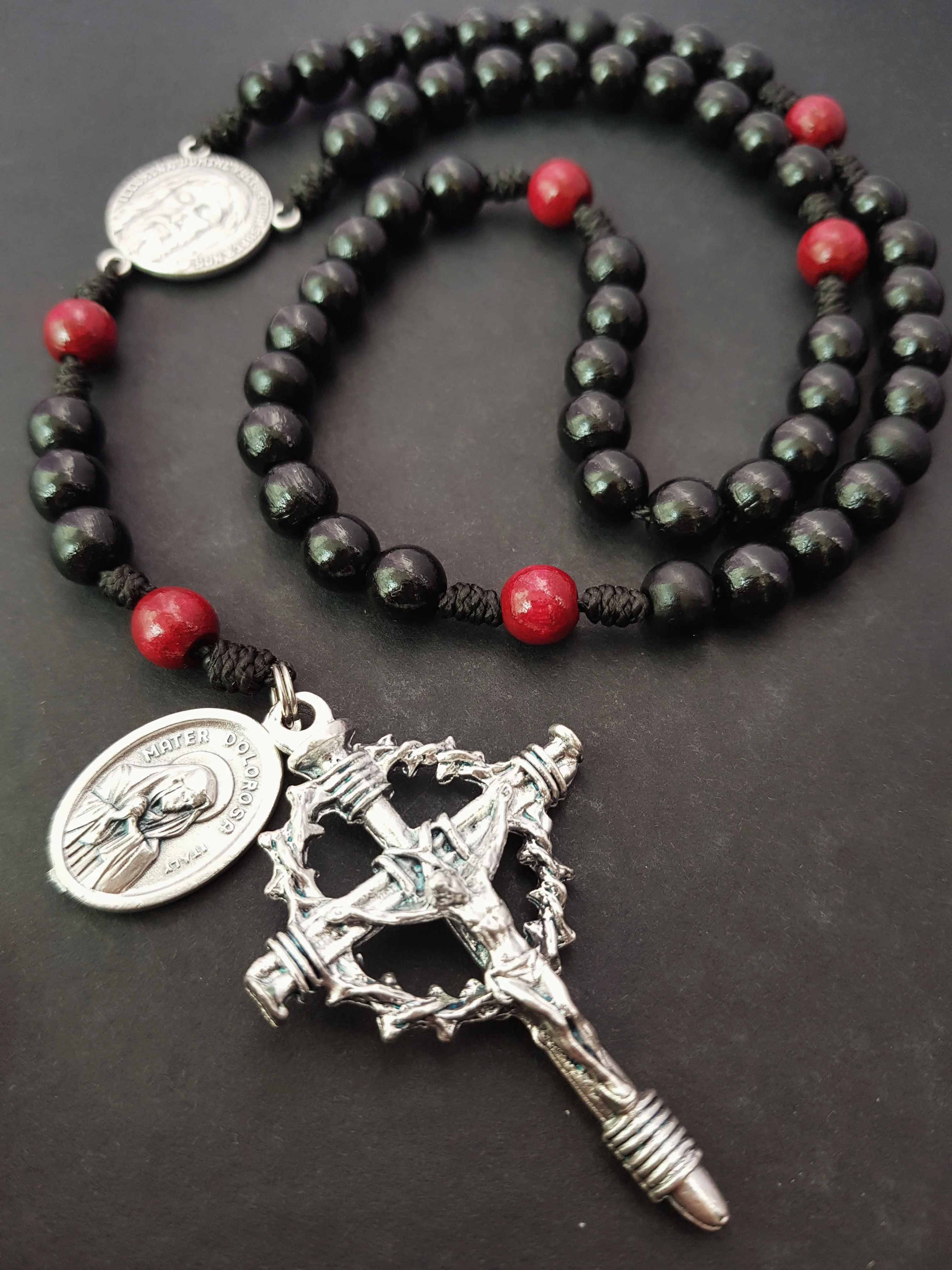 Fastenzeit Rosenkranz schwarz/rot - Image 3