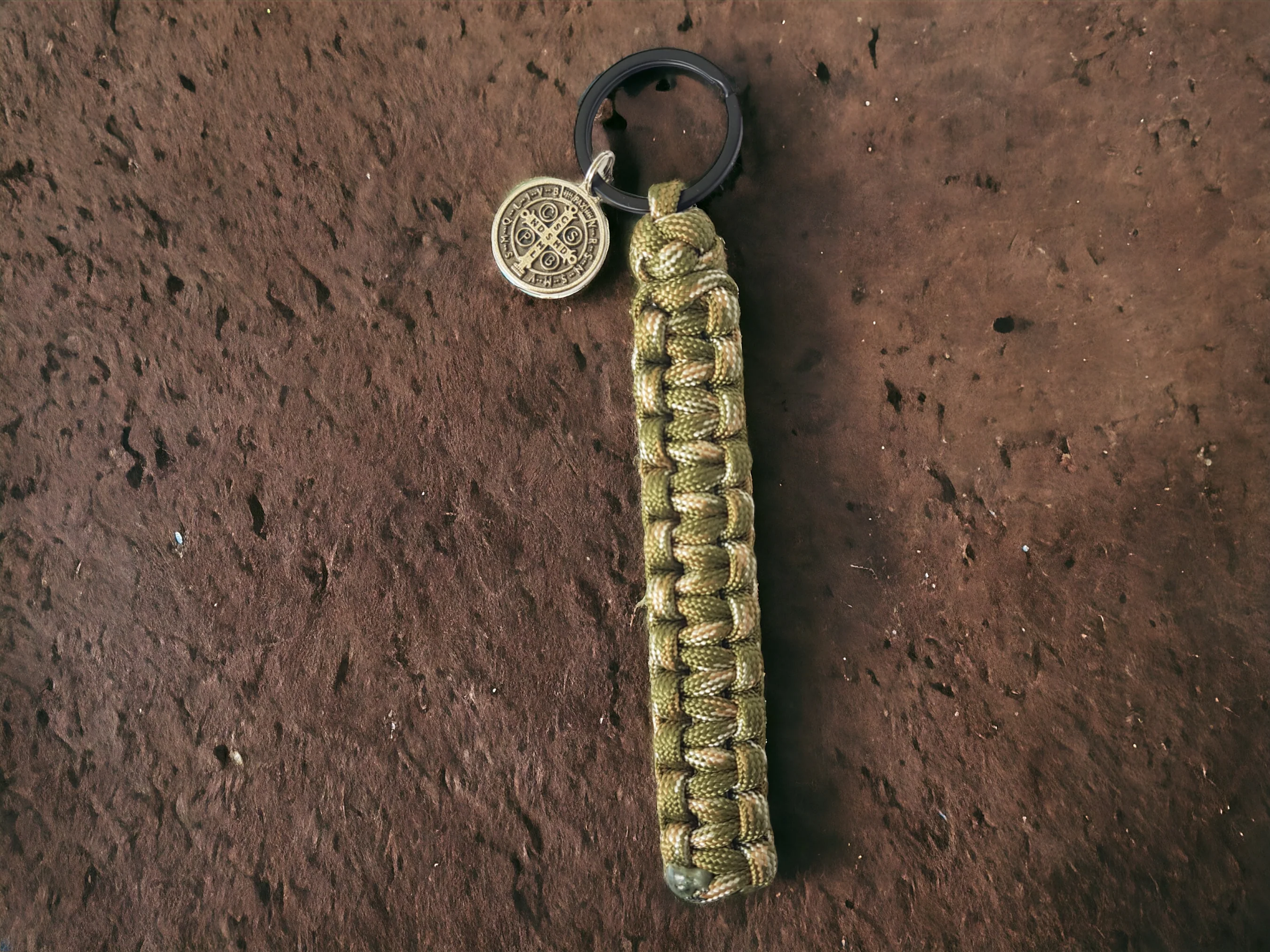 Paracord Schlüsselanhänger camouflage, olive, schwarz - Image 6