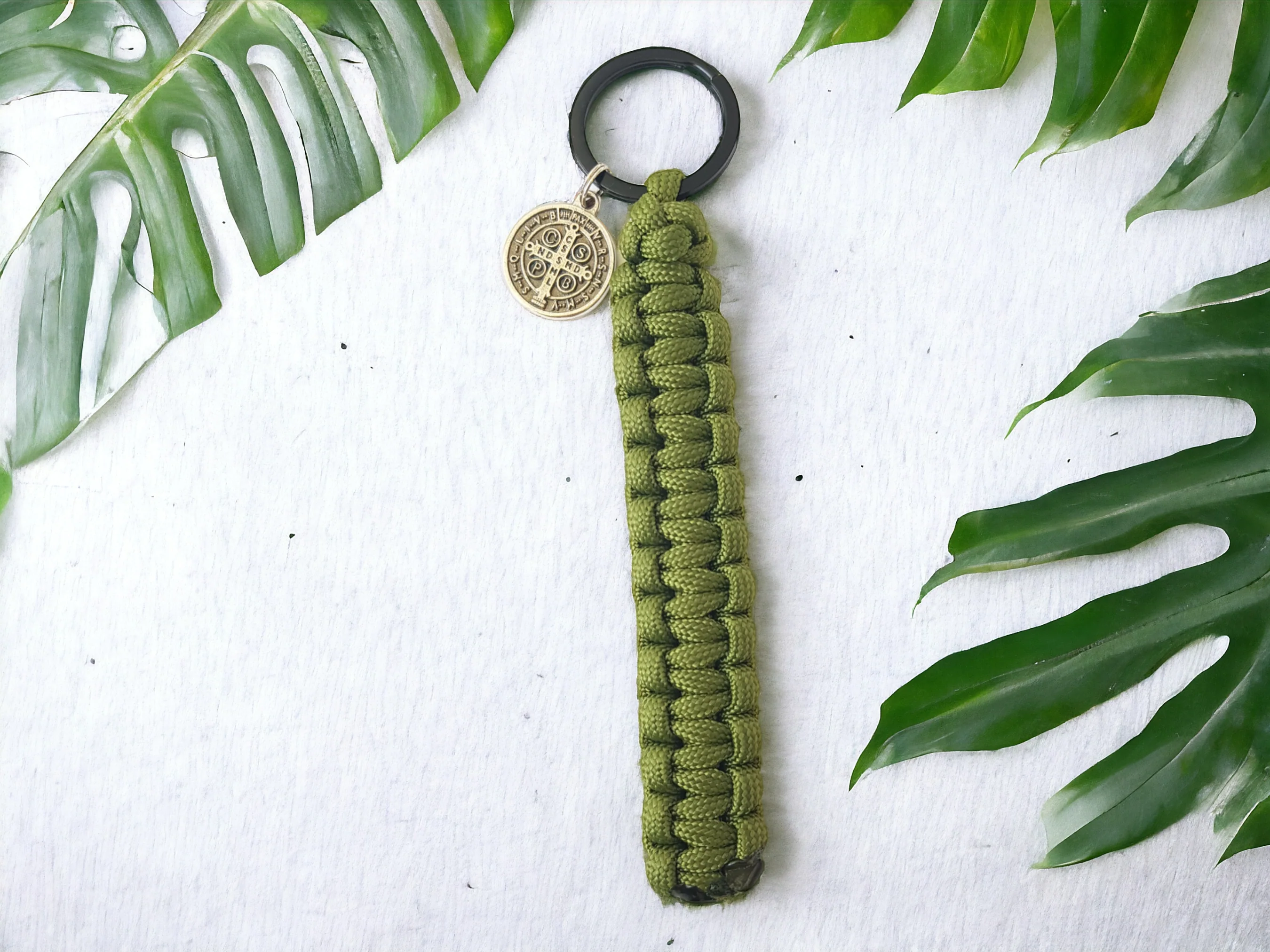 Paracord Schlüsselanhänger camouflage, olive, schwarz - Image 7