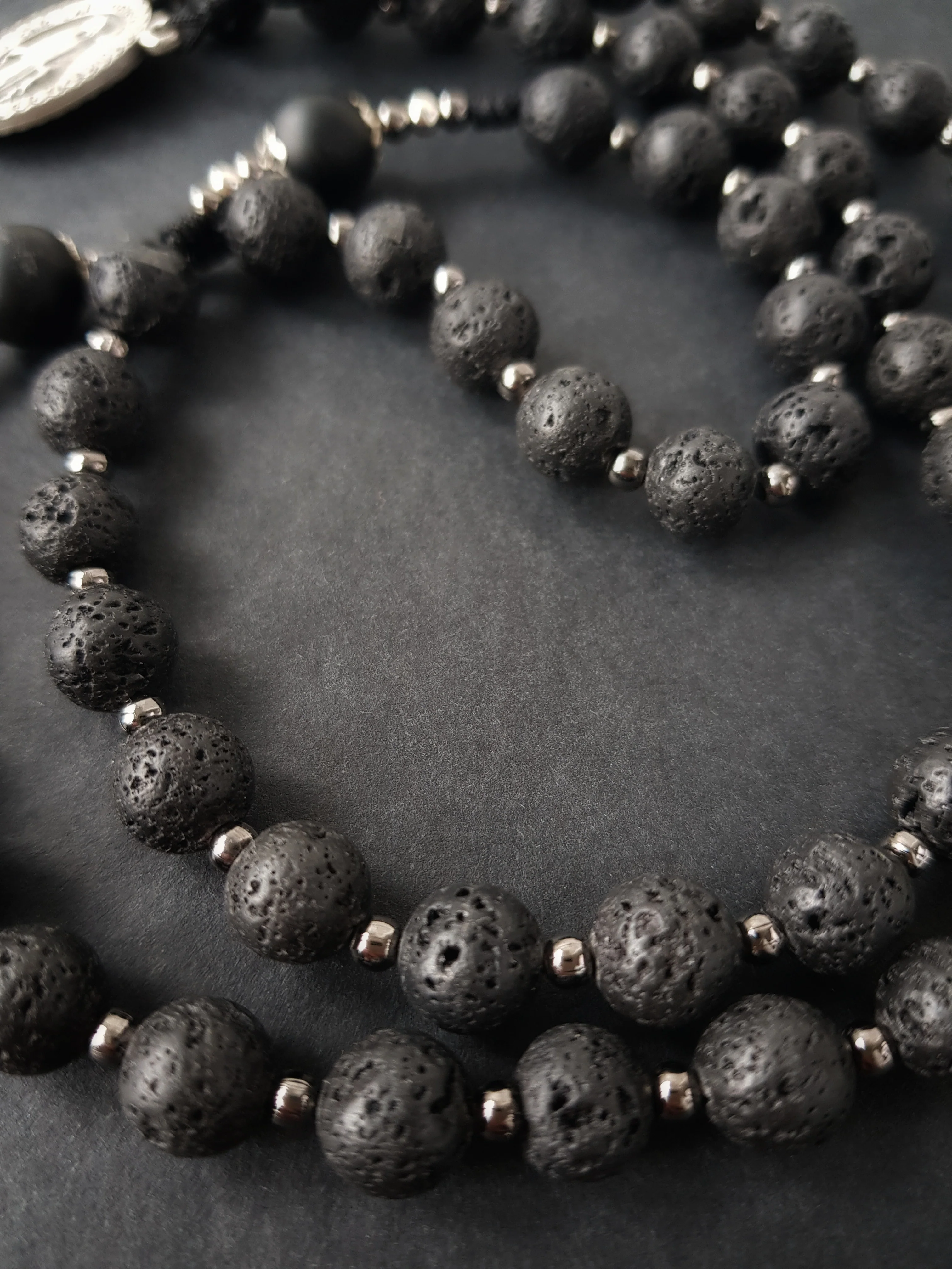 Rosenkranz Lavasteinperlen schwarz/anthrazit - Image 6