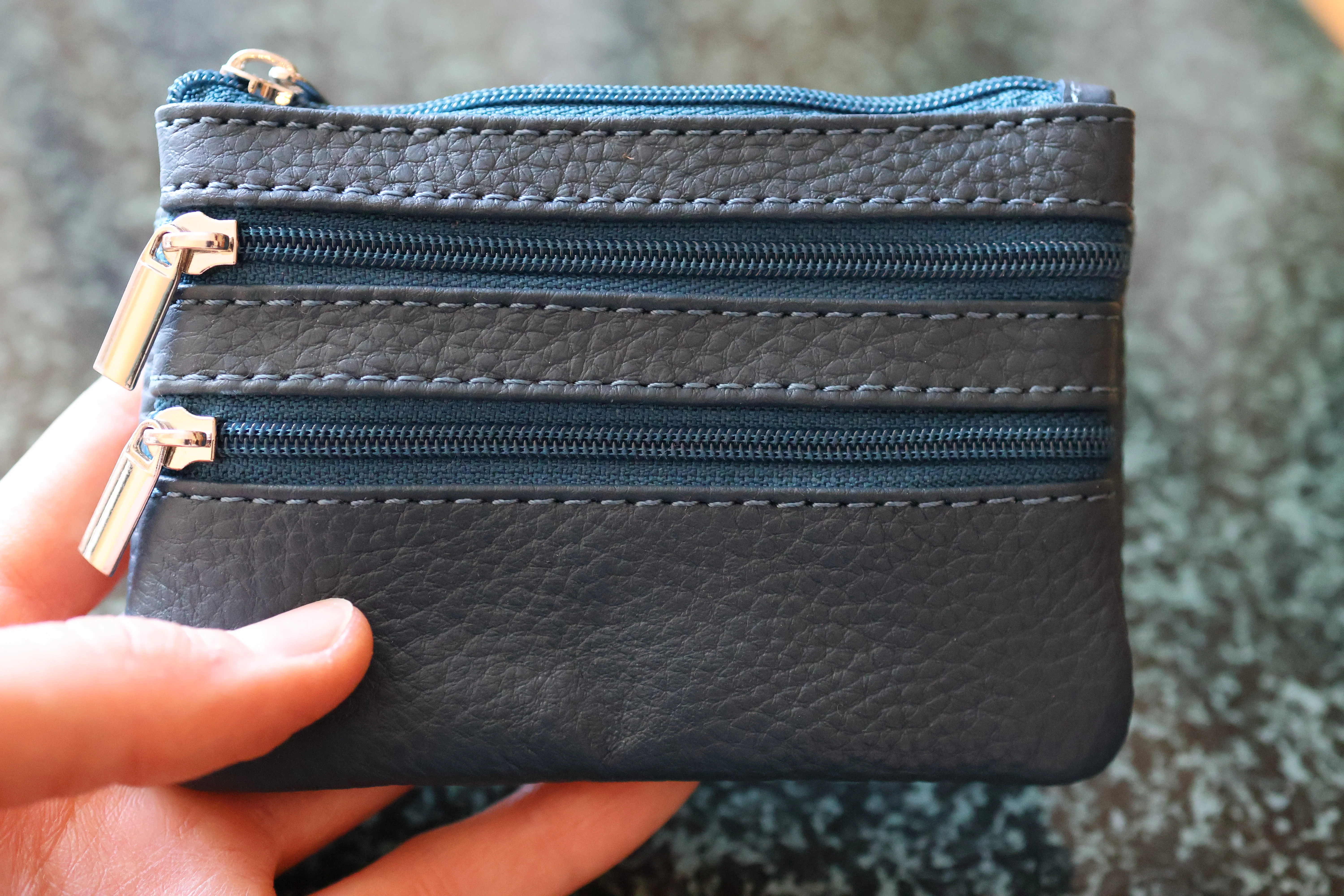 Rosenkranztasche aus Echtleder Dunkelblau - Image 4