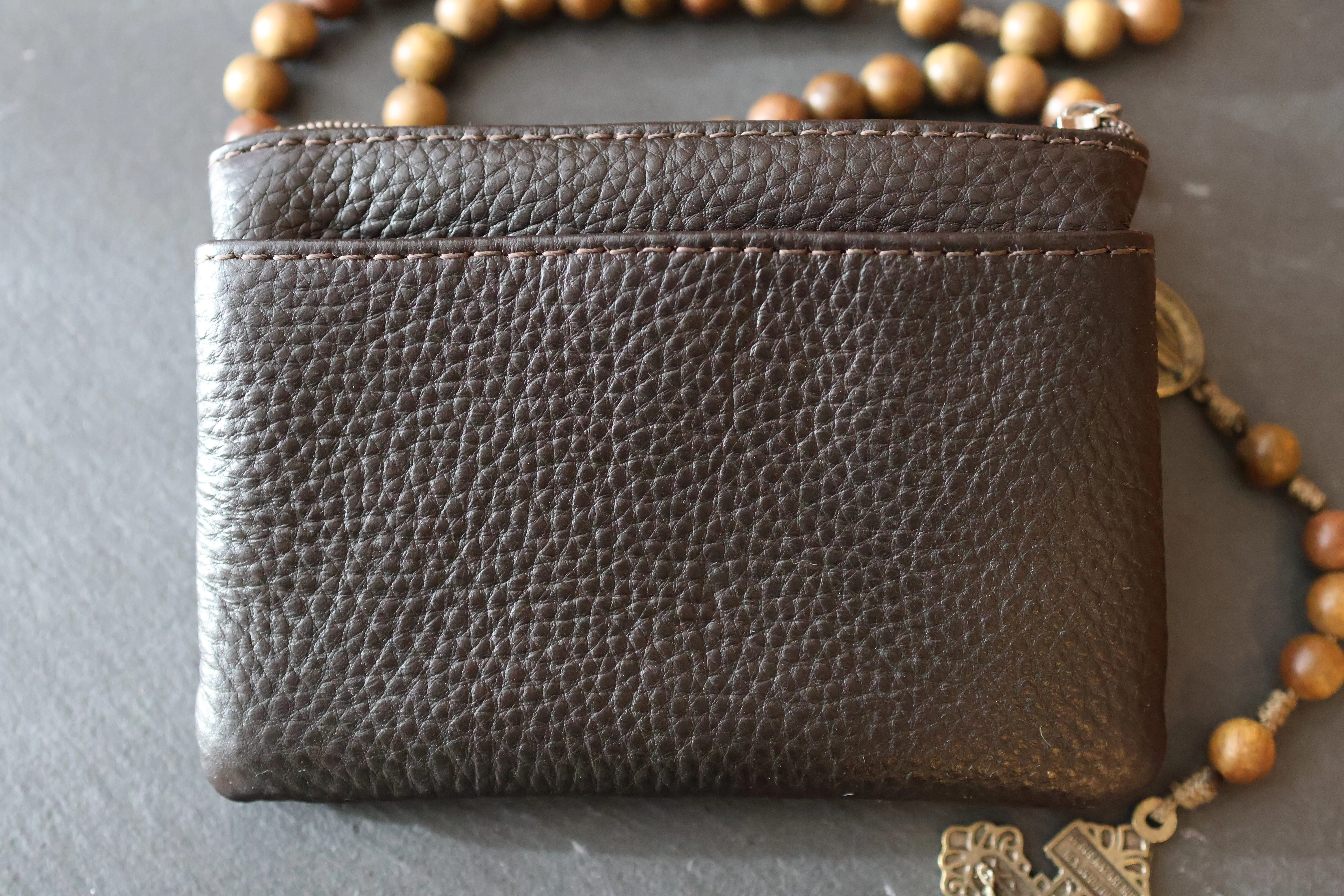 Rosenkranztasche aus Echtleder Dunkelbraun - Image 3