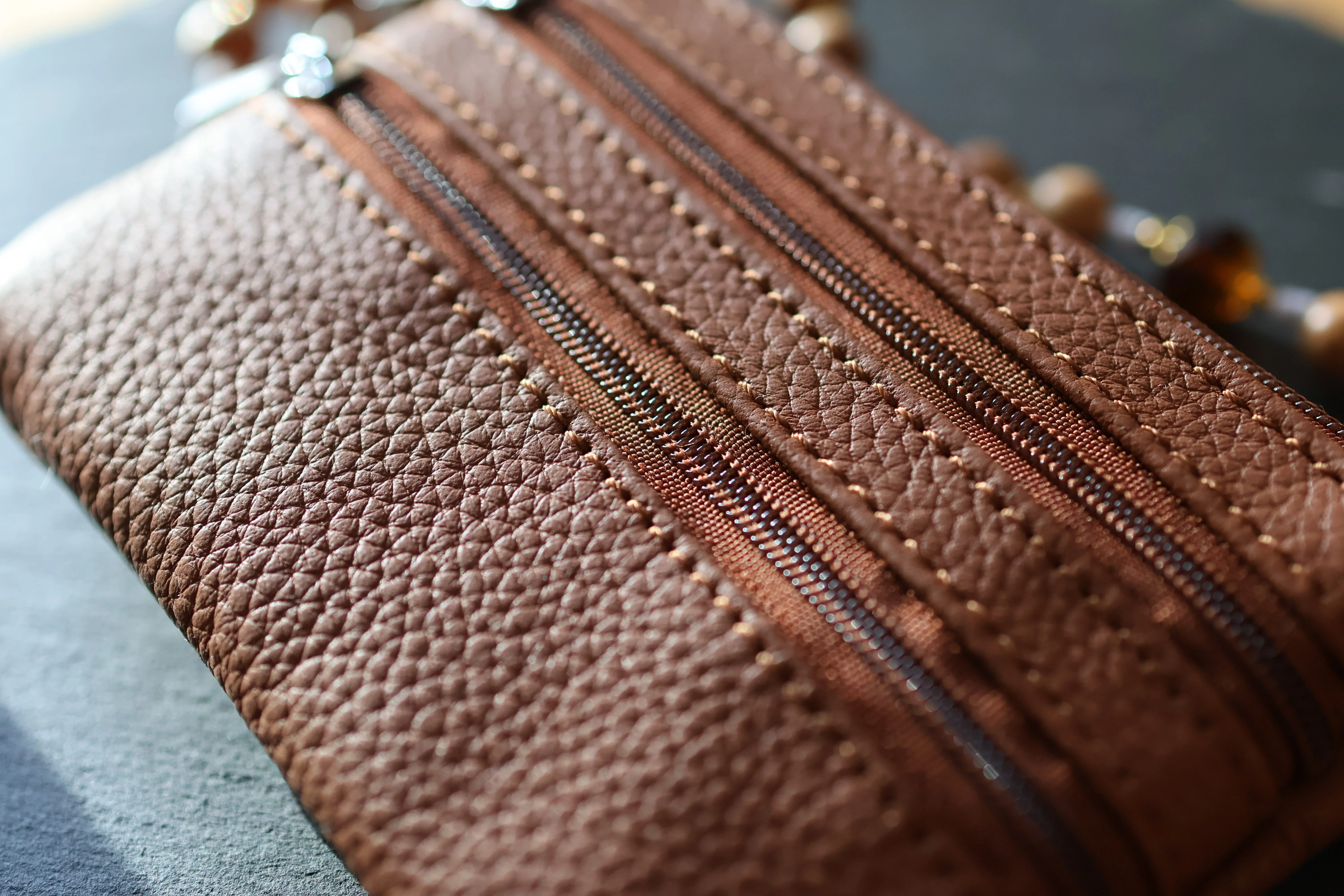 Rosenkranztasche aus Echtleder Hellbraun - Image 5