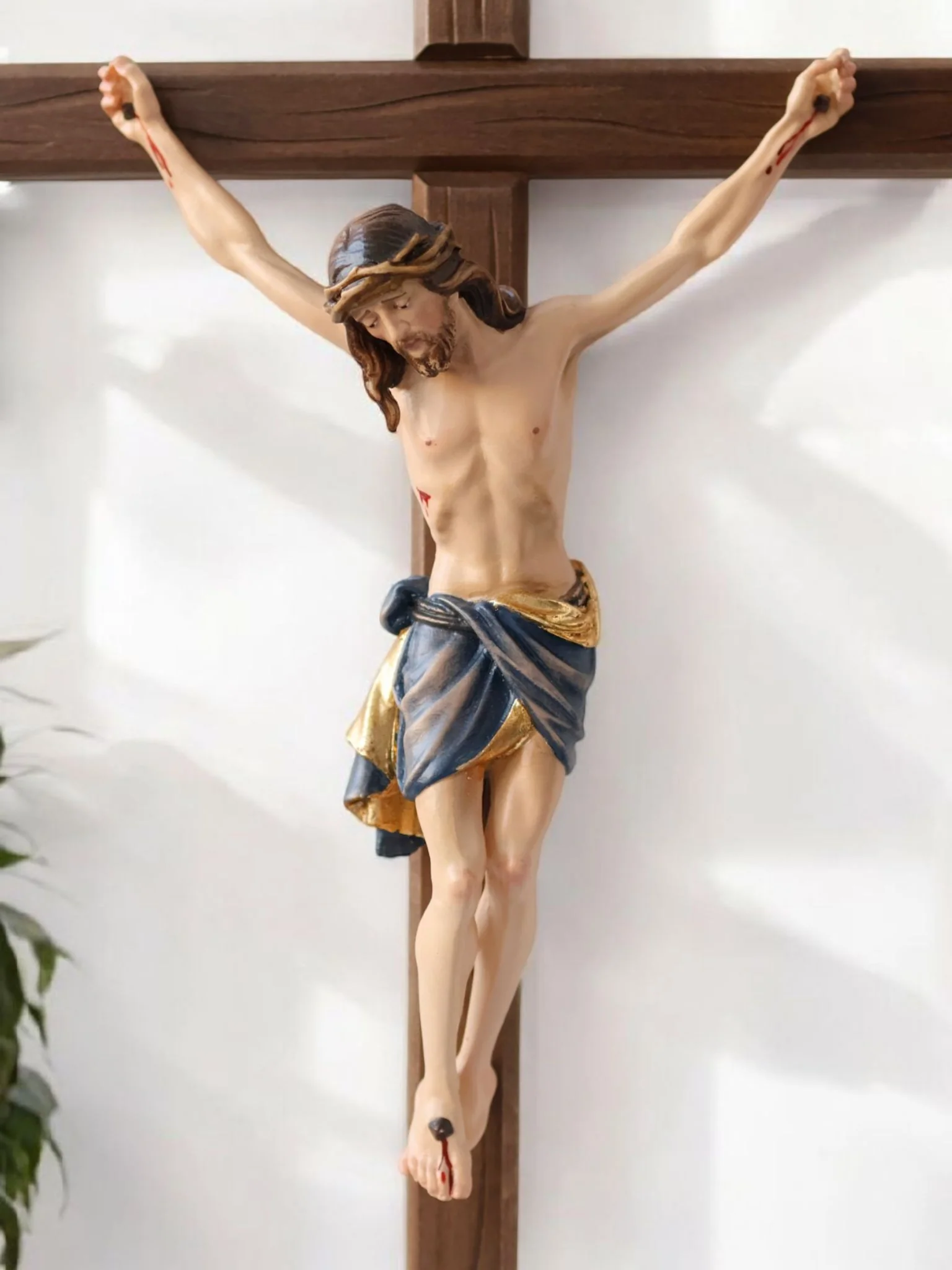 Stehkreuz Siena, handgeschnitzt, Echtholz, 47cm - Image 3