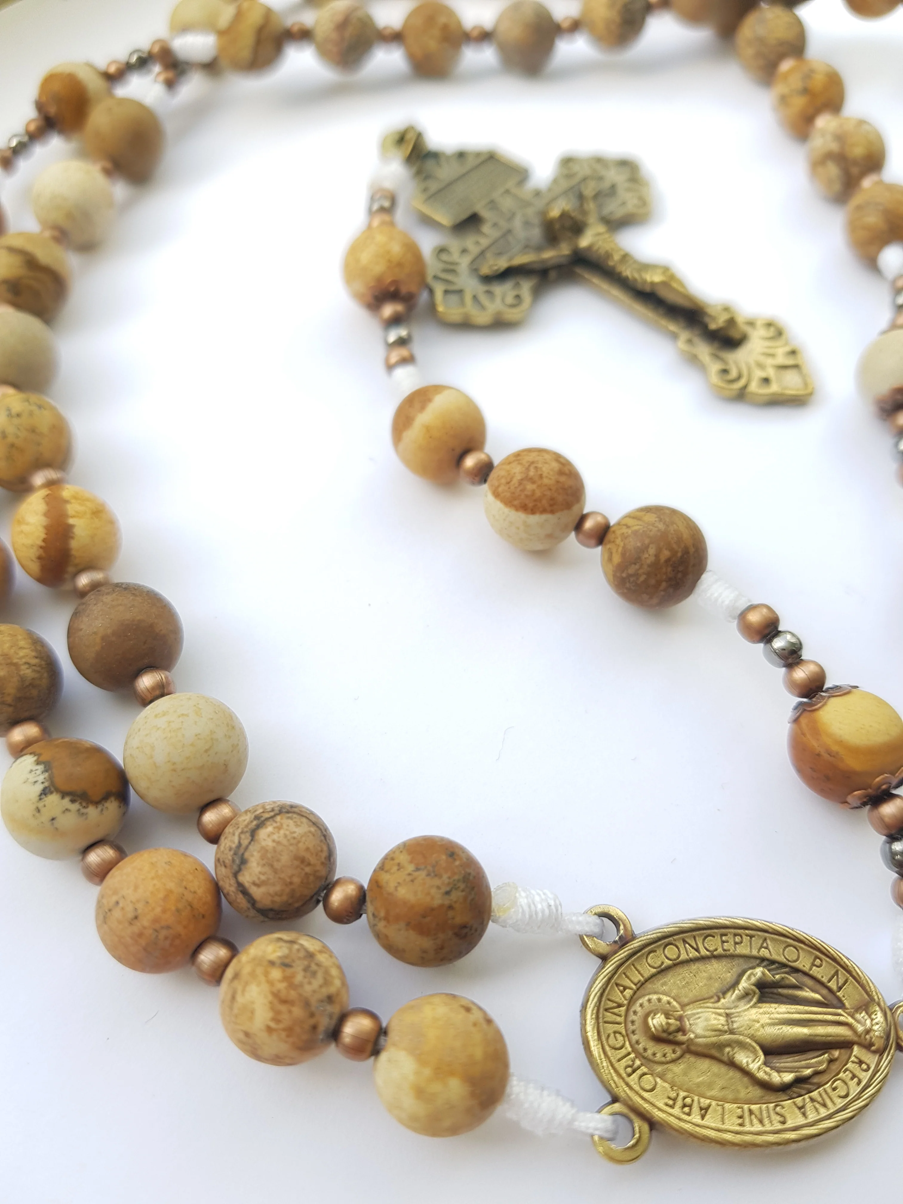 Rosenkranz Halbedelstein brauner Jaspis - Image 3