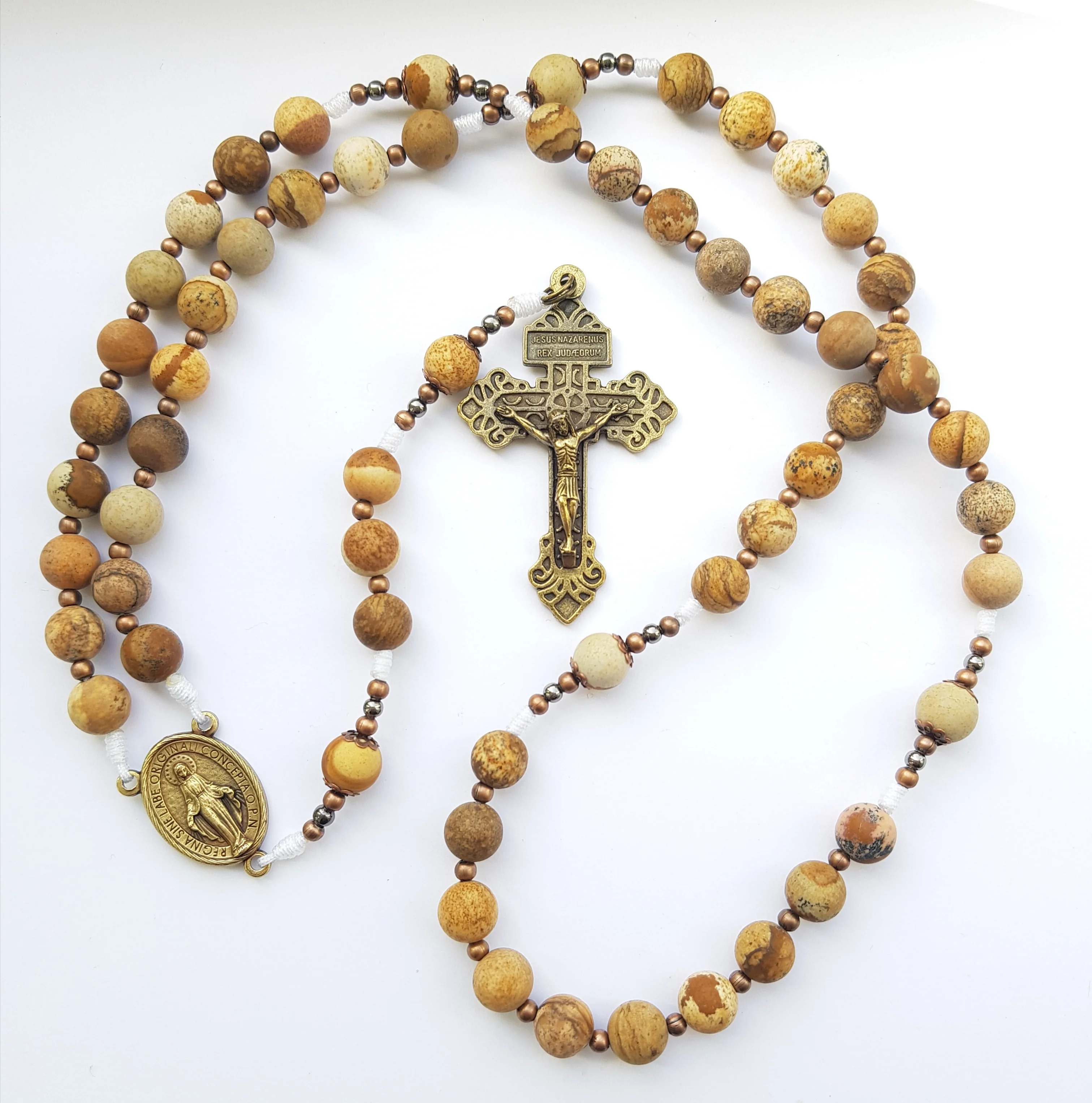 Rosenkranz Halbedelstein brauner Jaspis - Image 4